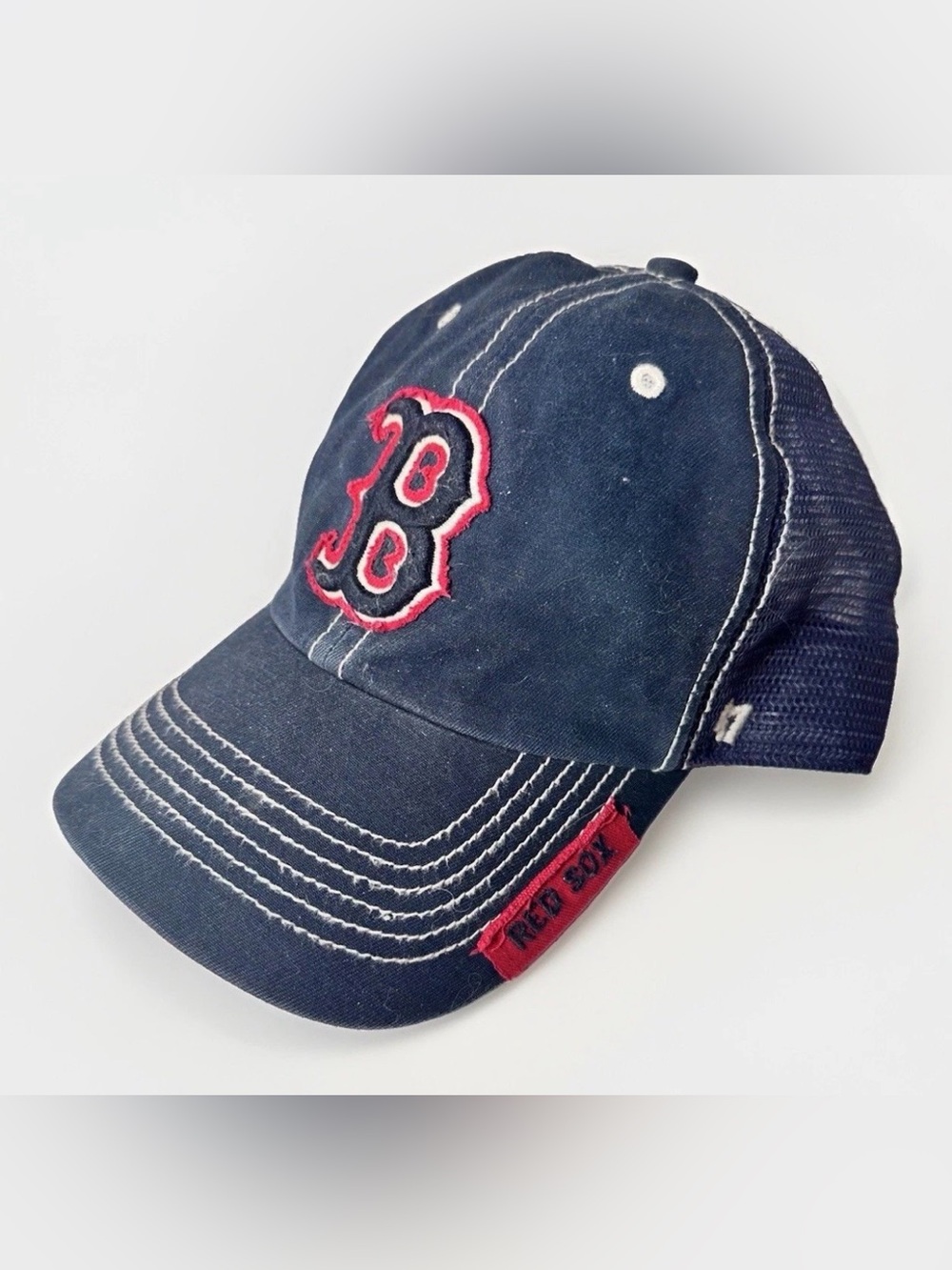 47 Brand Boston Red Sox Trucker Hat Snapback MLB Baseball Mesh Navy Cap‎ Adult